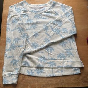 Lou & Grey for LOFT comfy pullover with palm tree design.